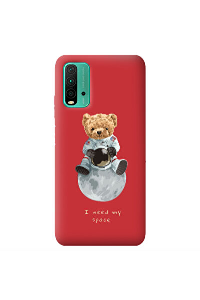 Other Xiaomi Poco M3 Bear in space Red Colored Silicone TPU Θήκη