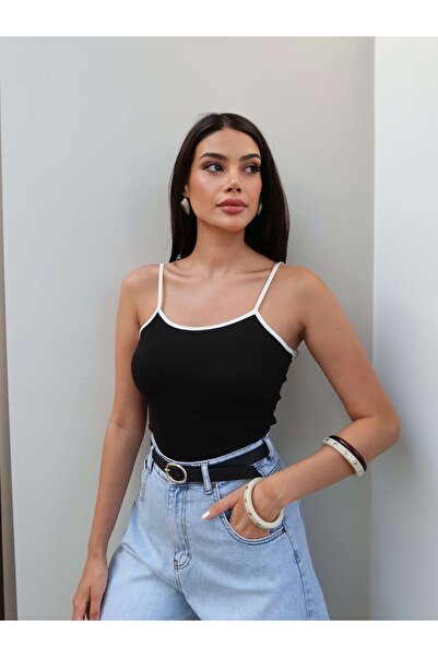 ESRAHELVACI Piping Strap Crop Athlete Top