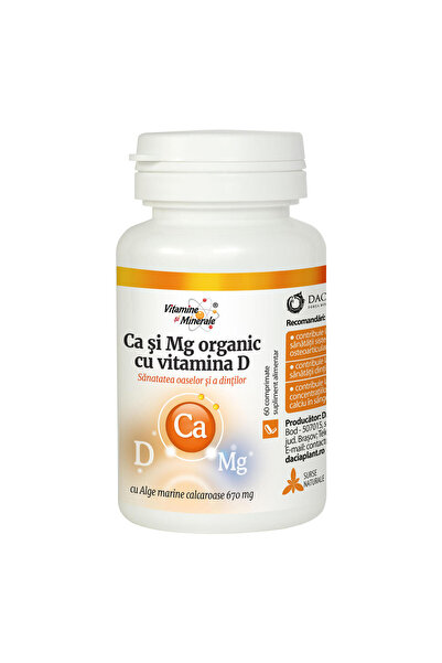 Dacia Plant Calciu Si Magneziu Organic Cu Vitamina D 60Cpr