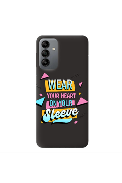 Other Samsung A04S Wear Your Heart Black Colored Silicone TPU Θήκη