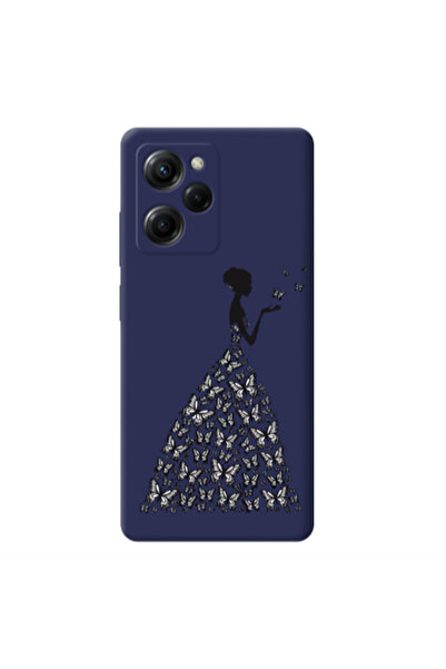 Other Xiaomi Poco X5 Pro Butterfly Girl Dark blue Colored Silicone TPU Θήκη