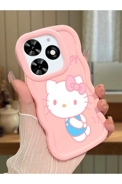 Hontinga Tecno Spark Go 2024 Compatible Case Camera Protector Pink Silicone C...