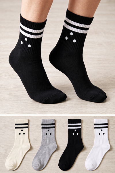 Ducks Socks Ženske pamučne bešavne čarape, 4 komada, duge čarape, studentske ...