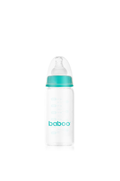 Baboo Biberon anticolic din sticlă - Gât îngust, 120 ml, 0 luni+, NOU