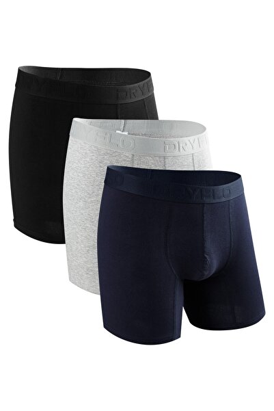 DryFlo Set 3 perechi Boxeri pentru Barbati, 95% Bumbac, Confortabili,