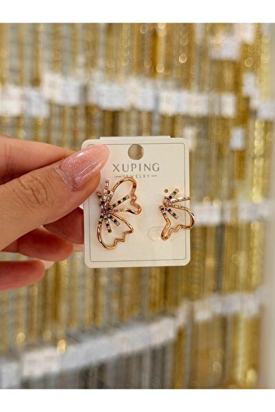 SU PERİSİ TAKI BİJUTERİ Xuping Non-Fade Rose Gold Color Butterfly Earrings