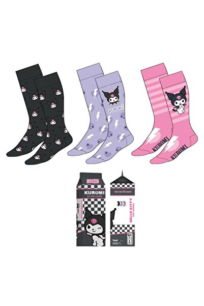 OEM CERDA - Set de 3 șosete pentru adulți Hello Kitty Kuromi, produs oficial