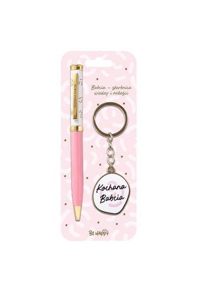 OEM Set cadou Be Happy Gifts pentru bunica, pix și breloc Kochana