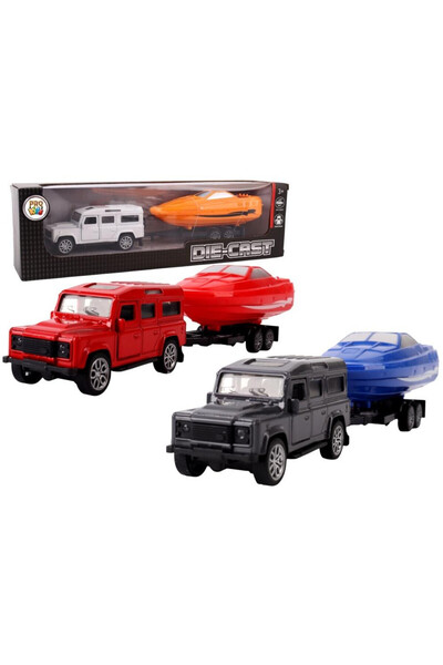 OEM Set SUV cu barcă cu motor pe remorcă Pro Kids - jucărie educativă 3+