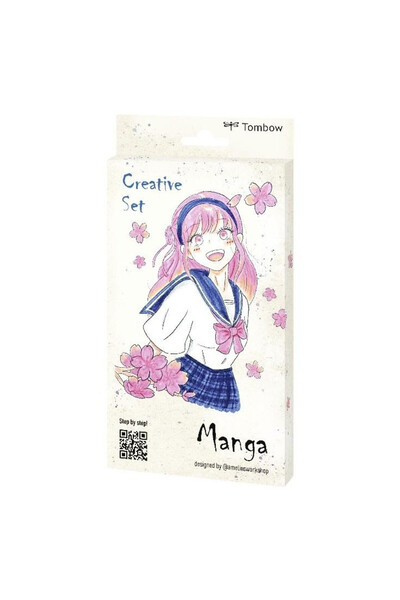 OEM Set limitat de markere Tombow Manga Kawaii cu vârf pensulă ABT, 3 bucăți