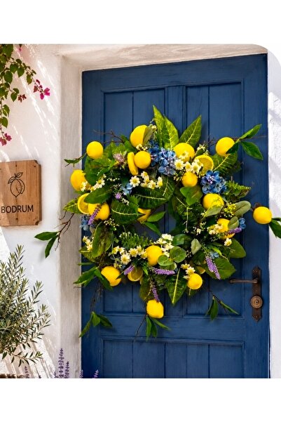 Flowersbymeral PAPATYALI LİMONLU KAPI SÜSÜ