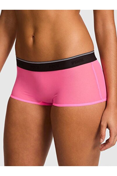 PINK Logolu Tül Boyshort Külot