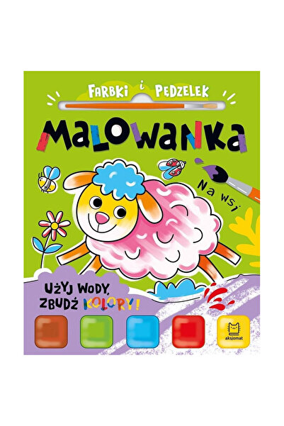 AKSJOMAT Carte de colorat Na wsi, cu vopsele si pensula, 20 pagini, multicolor