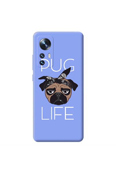 Other Xiaomi Mi 12 Pug Life Light Purple Colored Silicone TPU Θήκη