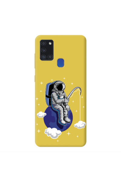 Other Samsung A21S Fishing space Yellow Colored Silicone TPU Θήκη