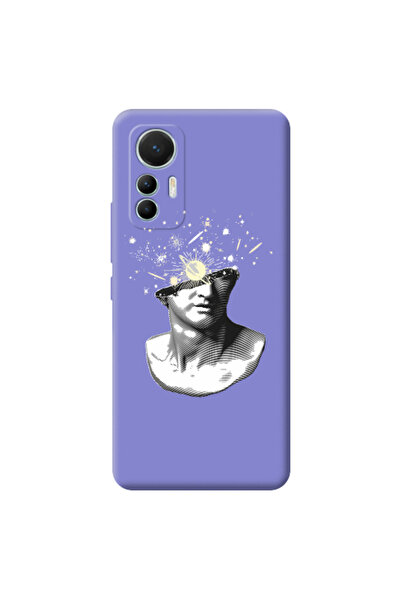 Other Xiaomi Mi 12 Lite Space Statue Purple Colored Silicone TPU Θήκη