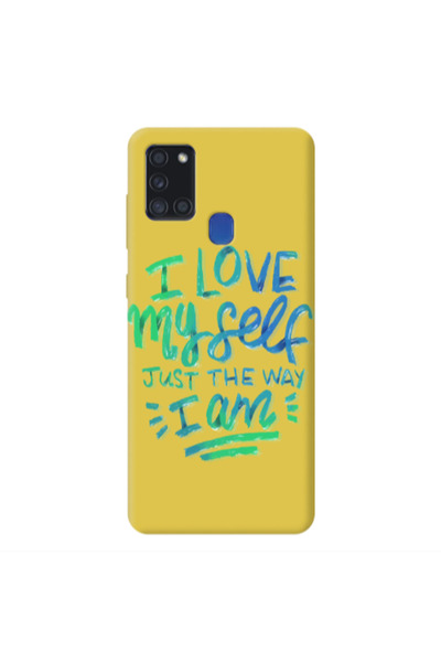 Other Samsung A21S I Love My self Yellow Colored Silicone TPU Θήκη