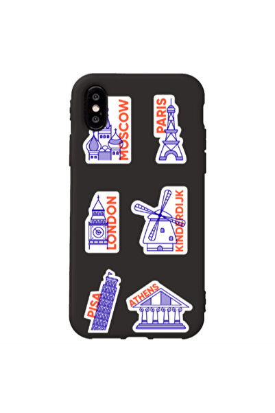 Other Apple iPhone Xs Pisa Athens Black Colored Silicone TPU Θήκη