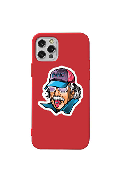 Other Apple iPhone 12 Pro Einstein Red Colored Silicone TPU Θήκη