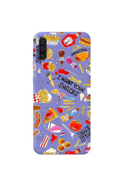 Other Samsung A70 Snack attack Purple Colored Silicone TPU Θήκη