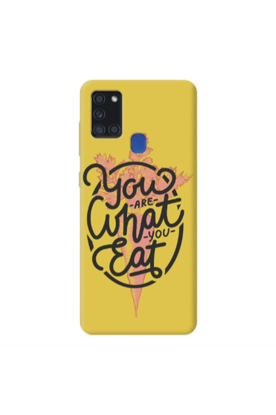 Other Samsung A21S You are What You Eat Yellow Colored Silicone TPU Θήκη