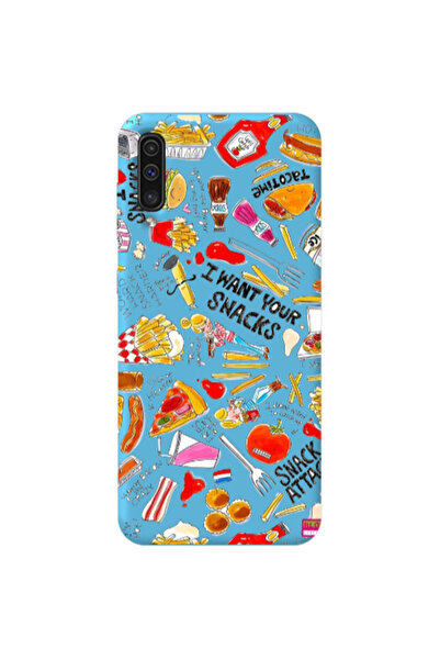 Other Samsung A70 Snack attack Blue Colored Silicone TPU Θήκη