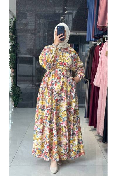Moda Fatma modal dijital Elbise rahat kalıp