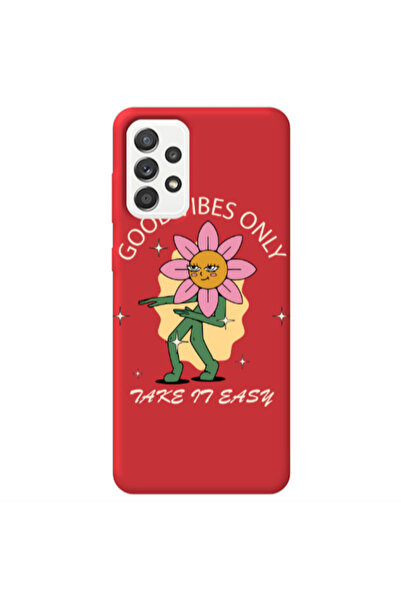 Other Samsung A52 Good Vibes Only Red Colored Silicone TPU Θήκη