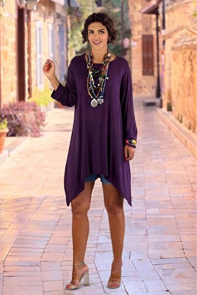 Nevin Kaya Moda Purple Color Tunic Dress