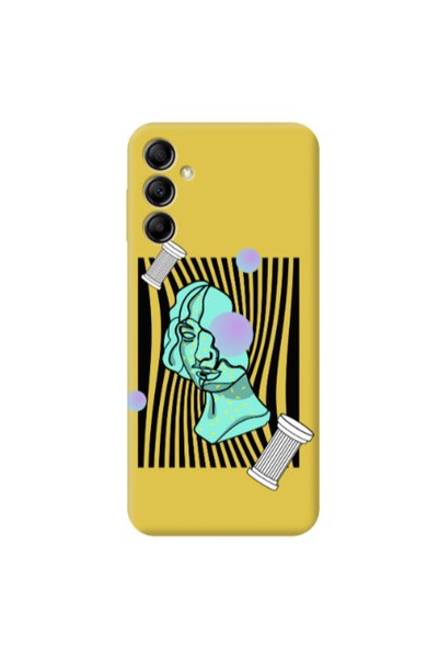 Other Samsung A14 5G Columns Yellow Colored Silicone TPU Θήκη