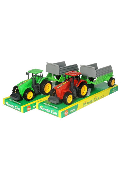 Swede Tractor jucarie SWEDE, cu remorca, cu mecanism cu frictiune, din plasti...