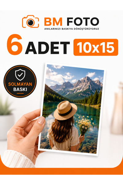 BM Foto Kişiye Özel 10x15 Fotoğraf Baskısı | 6 veya 12 Adet Parlak Fotoğraf B...
