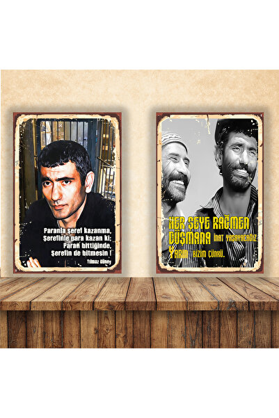 HD POSTER Yılmaz Güney Paranla Şeref Kazanma 2 Adet Her Biri 20 x 30 CM MDF D...