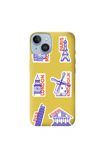 Other Apple iPhone 14 Plus Pisa Athens Yellow Colored Silicone TPU Θήκη