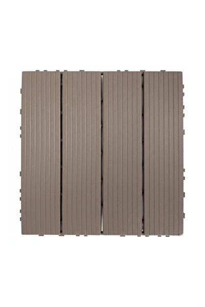 NEXTLY Set de 10 dale modulare din PVC pentru terasă, 30x30 cm, aspect lemn, ...