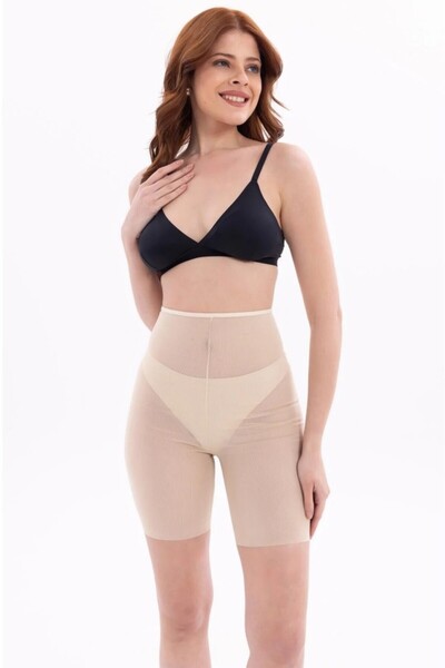 ARMİLLİA DİMODA Women's Laser Cut Tulle Ghost Boxer Corset Long Length |   1 Size, Non-Marking Retriever