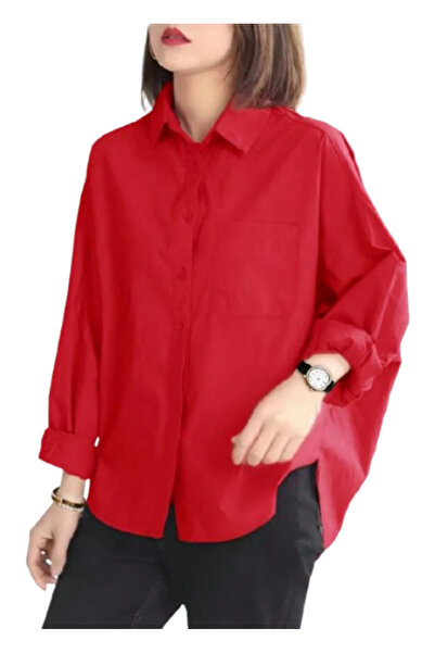 OEM Camasa casual pentru femei, culoare rosu, marime L