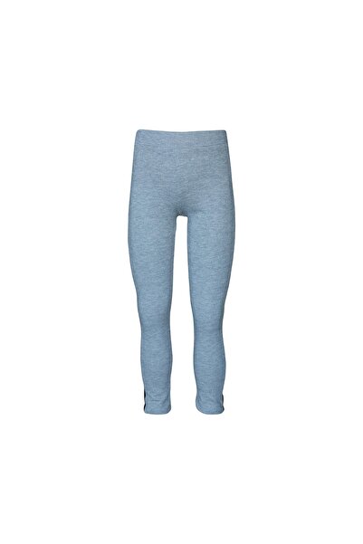 LOVETTI Svetlo sive pike tkanine, leggins za devojčice sa kožnim panelima sa ...