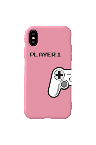 Other Apple iPhone Xs Max Player 1 Pink Colored Silicone TPU Θήκη