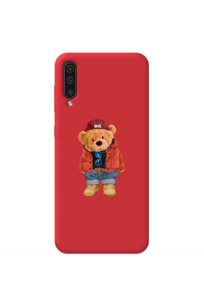 Other Samsung A70 Bear in a hat Red Colored Silicone TPU Θήκη