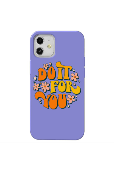 Other Apple iPhone 12 Do it For You Purple Colored Silicone TPU Θήκη