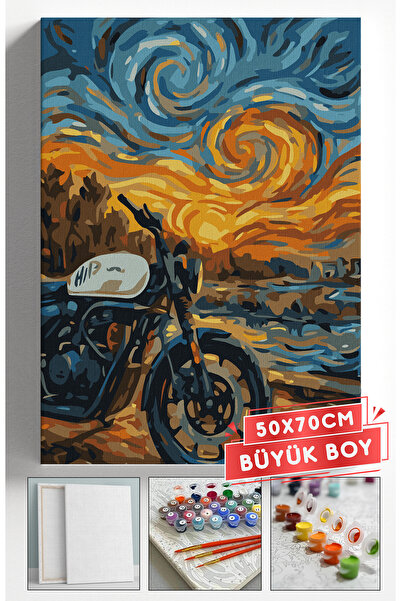 Akihabara Sayılarla Boyama Hobi Seti Çerçeveli Numaralı Tuval Fırça Boya Dahi...