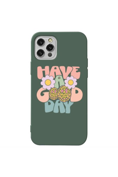 Other Apple iPhone 13 Pro Have A Good day Dark Green Colored Silicone TPU Θήκη