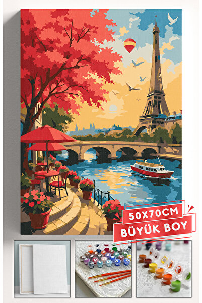 Akihabara Sayılarla Boyama Hobi Seti Çerçeveli Numaralı Tuval Fırça Boya Dahi...