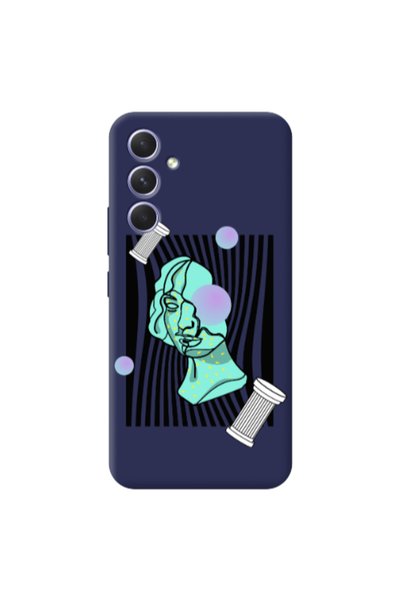 Other Samsung A54 Columns Dark blue Colored Silicone TPU Θήκη