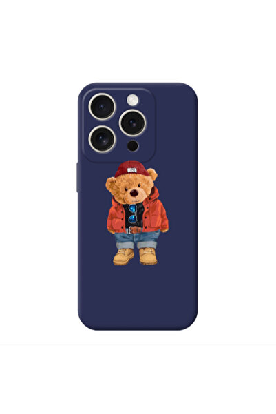 Other Apple iPhone 15 Pro Max Bear in a hat Dark blue Colored Silicone TPU Θήκη