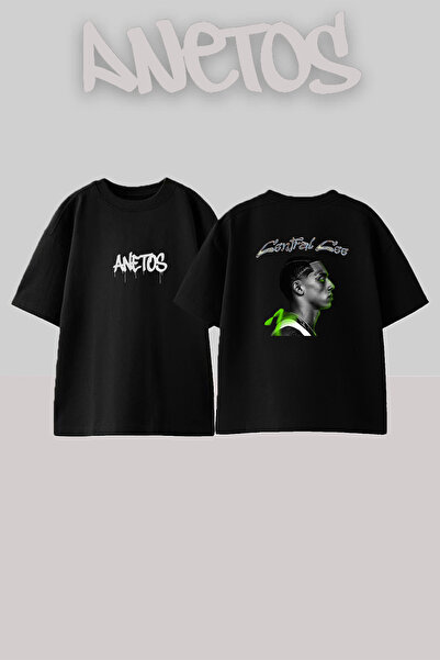 Anetos Central Cee_23 dizajn, štampana unisex majica velikog kroja, crna