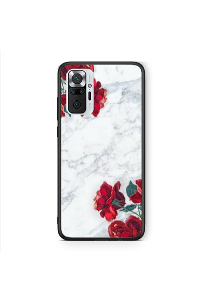 Other Xiaomi Redmi Note 10 Pro 4G Marble and roses Black Glossy Θήκη
