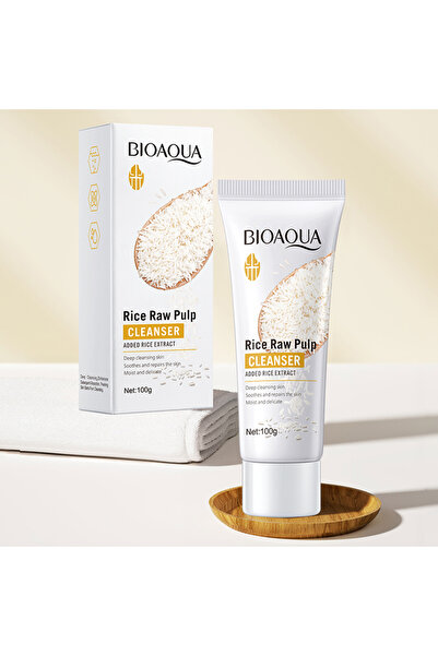 Bioaqua Rice Raw Pulp Face Cleanser Deep Cleansing Soothing Repairing Moisten...