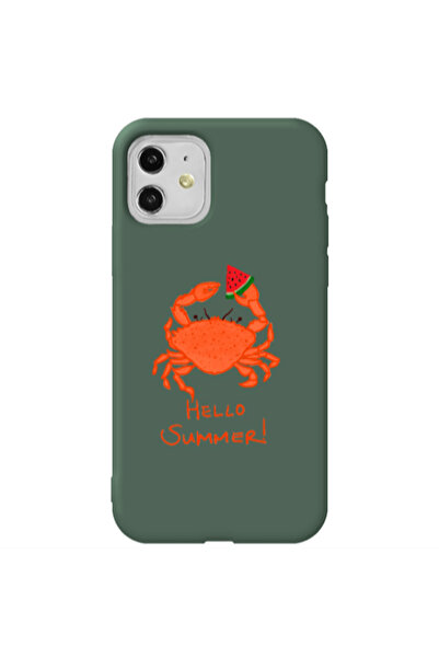 Other Apple iPhone 11 Hello Summer! Dark Green Colored Silicone TPU Θήκη